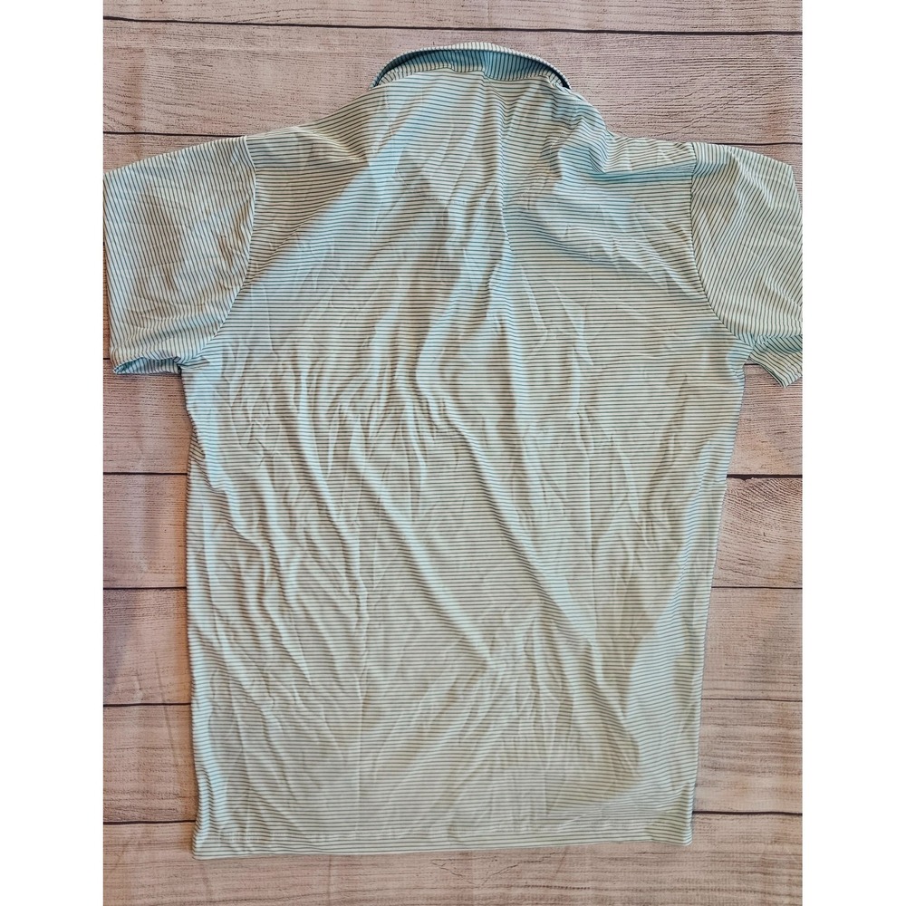 Collars & Co Polo Featherweight Flex Polo Shirt Mens XL Augusta Green Striped - Picture 5 of 7